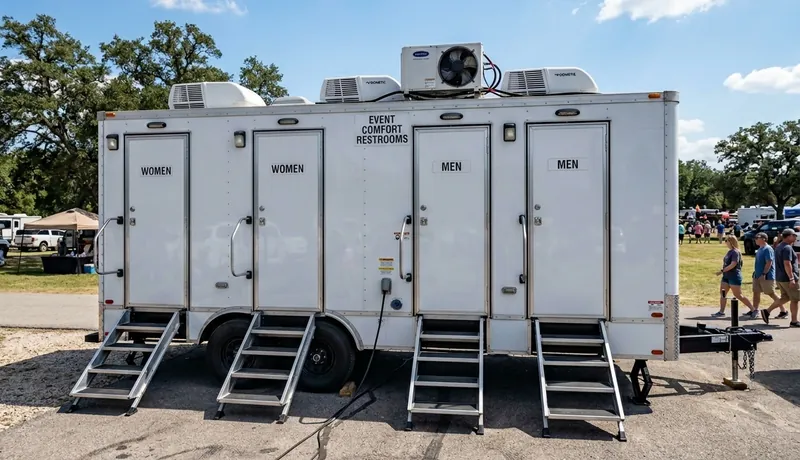 Restroom Trailer clean interior in Tulsa, OK