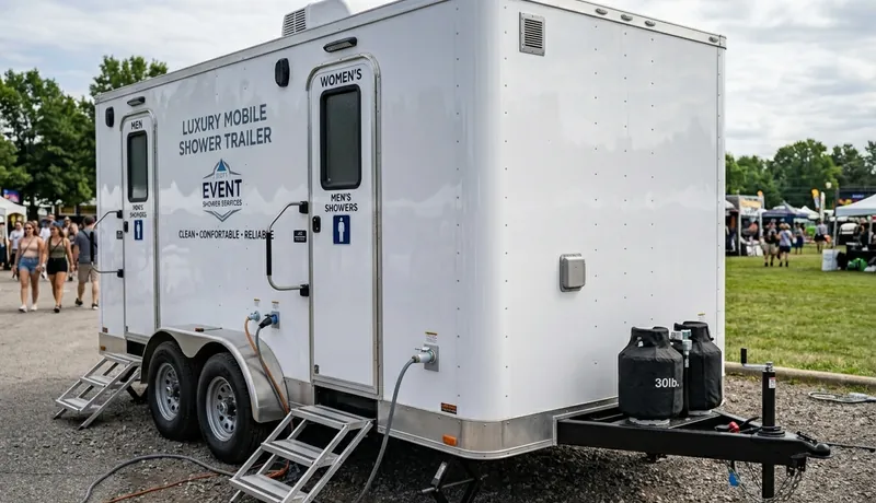 Shower Trailer event setup in Tulsa, OK