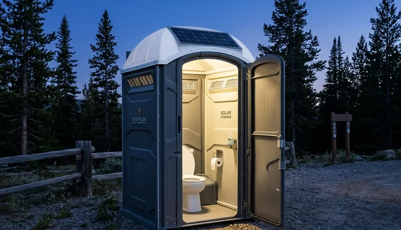 Standard Solar-Powered Porta Potty, Construction site, North Tulsa, Tulsa, OK