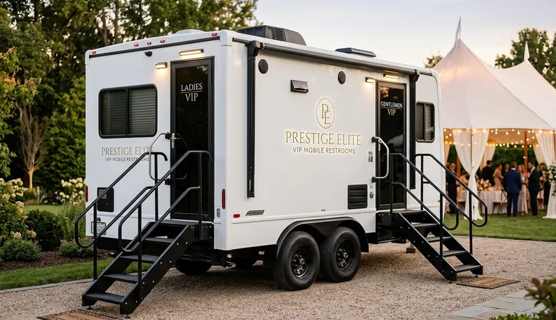 Luxury Restroom Cabin event setup in Tulsa, OK